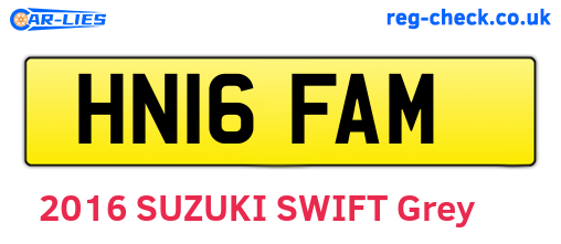 HN16FAM are the vehicle registration plates.