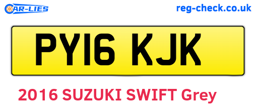 PY16KJK are the vehicle registration plates.