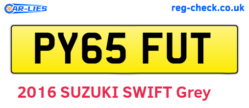 PY65FUT are the vehicle registration plates.