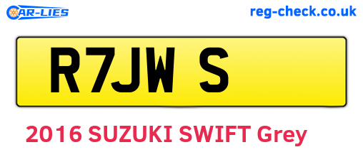 R7JWS are the vehicle registration plates.