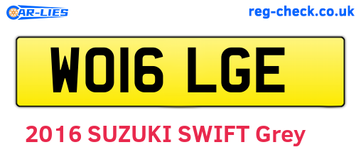 WO16LGE are the vehicle registration plates.