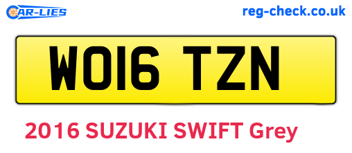 WO16TZN are the vehicle registration plates.