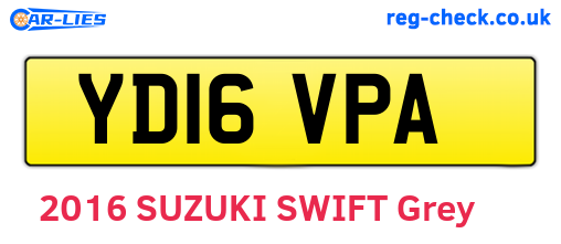 YD16VPA are the vehicle registration plates.