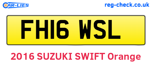 FH16WSL are the vehicle registration plates.