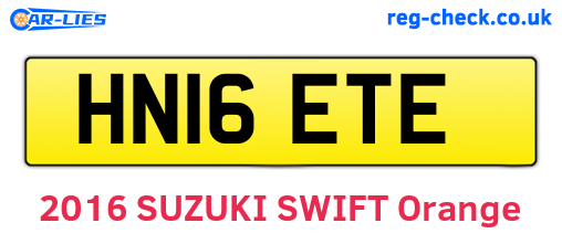 HN16ETE are the vehicle registration plates.