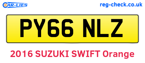 PY66NLZ are the vehicle registration plates.