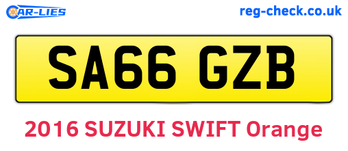 SA66GZB are the vehicle registration plates.