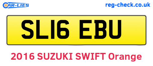 SL16EBU are the vehicle registration plates.