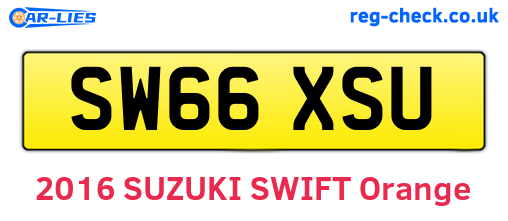 SW66XSU are the vehicle registration plates.
