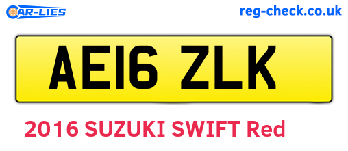 AE16ZLK are the vehicle registration plates.