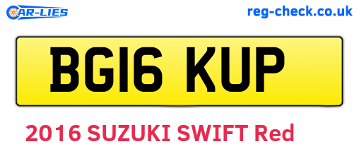 BG16KUP are the vehicle registration plates.