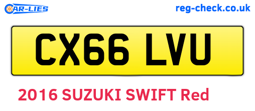 CX66LVU are the vehicle registration plates.