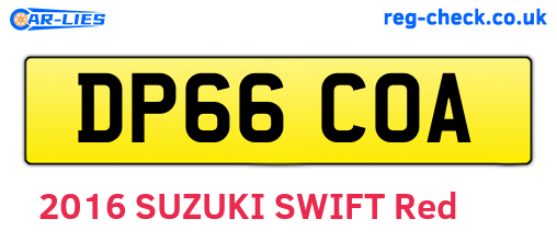 DP66COA are the vehicle registration plates.