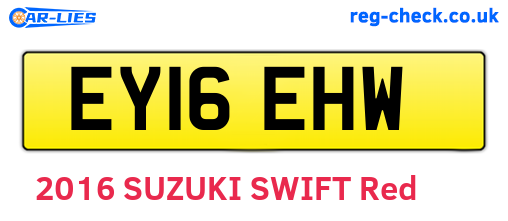 EY16EHW are the vehicle registration plates.