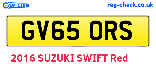 GV65ORS are the vehicle registration plates.