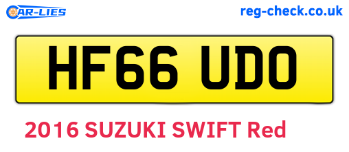 HF66UDO are the vehicle registration plates.