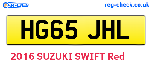 HG65JHL are the vehicle registration plates.