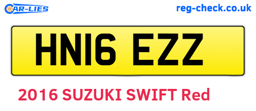 HN16EZZ are the vehicle registration plates.