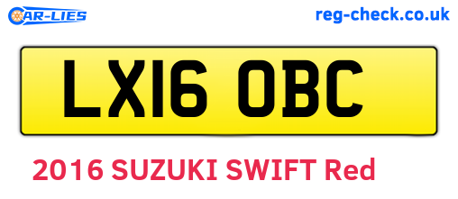 LX16OBC are the vehicle registration plates.