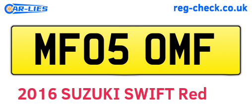 MF05OMF are the vehicle registration plates.