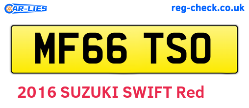MF66TSO are the vehicle registration plates.