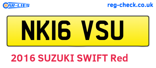 NK16VSU are the vehicle registration plates.