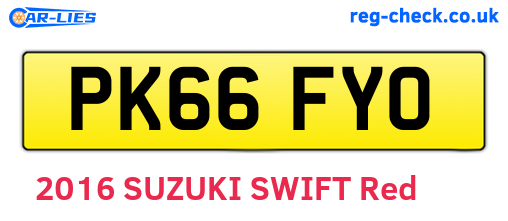 PK66FYO are the vehicle registration plates.