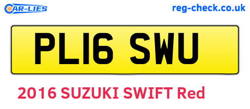 PL16SWU are the vehicle registration plates.