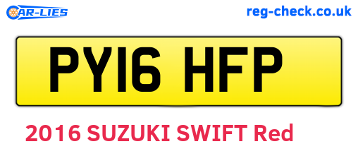 PY16HFP are the vehicle registration plates.