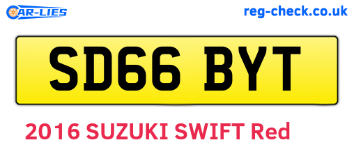 SD66BYT are the vehicle registration plates.