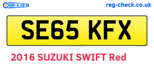 SE65KFX are the vehicle registration plates.