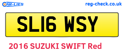 SL16WSY are the vehicle registration plates.