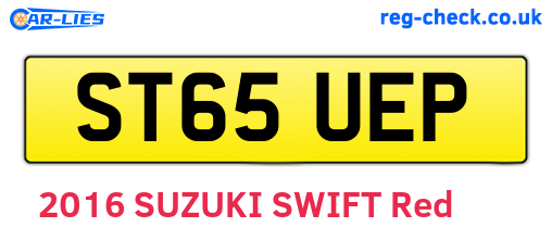 ST65UEP are the vehicle registration plates.