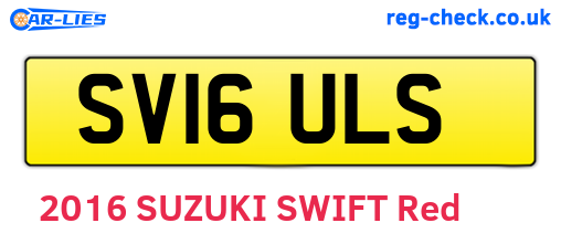 SV16ULS are the vehicle registration plates.