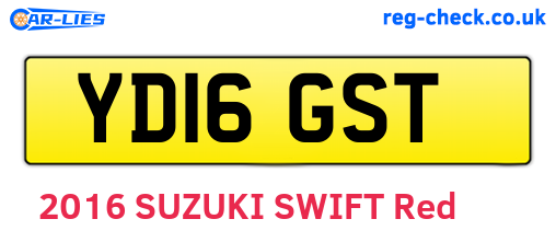 YD16GST are the vehicle registration plates.