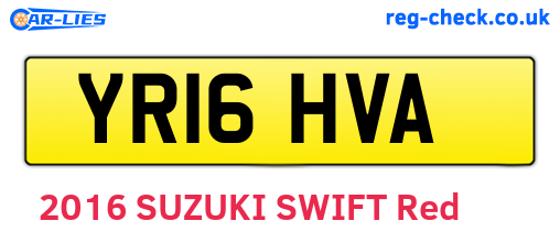 YR16HVA are the vehicle registration plates.