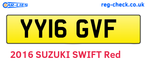 YY16GVF are the vehicle registration plates.