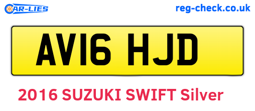 AV16HJD are the vehicle registration plates.