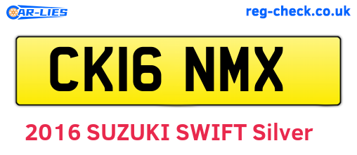 CK16NMX are the vehicle registration plates.