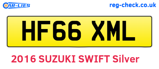 HF66XML are the vehicle registration plates.