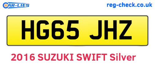 HG65JHZ are the vehicle registration plates.