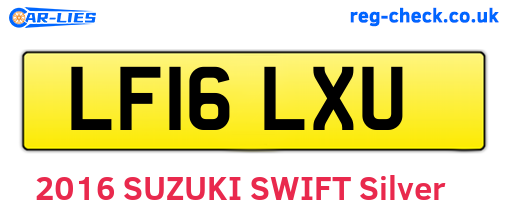 LF16LXU are the vehicle registration plates.