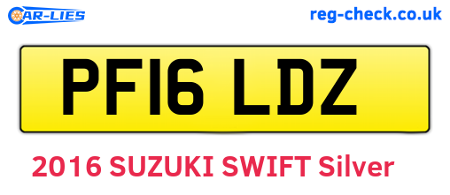 PF16LDZ are the vehicle registration plates.