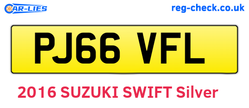 PJ66VFL are the vehicle registration plates.