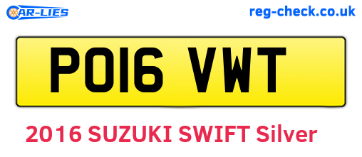 PO16VWT are the vehicle registration plates.
