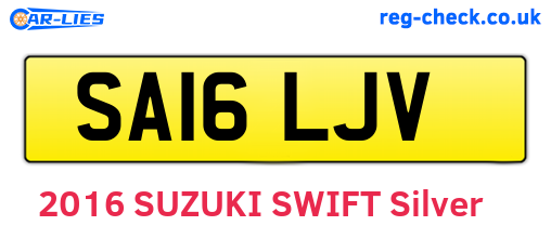 SA16LJV are the vehicle registration plates.