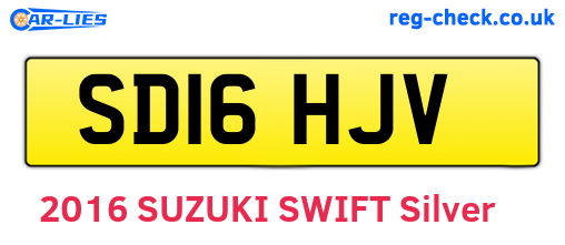 SD16HJV are the vehicle registration plates.