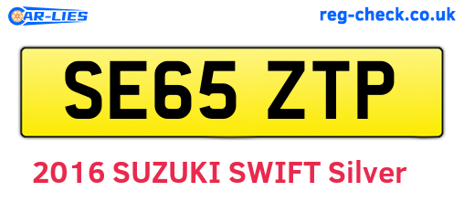 SE65ZTP are the vehicle registration plates.