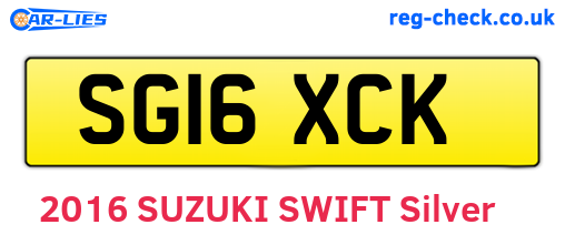SG16XCK are the vehicle registration plates.