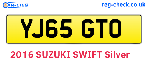 YJ65GTO are the vehicle registration plates.